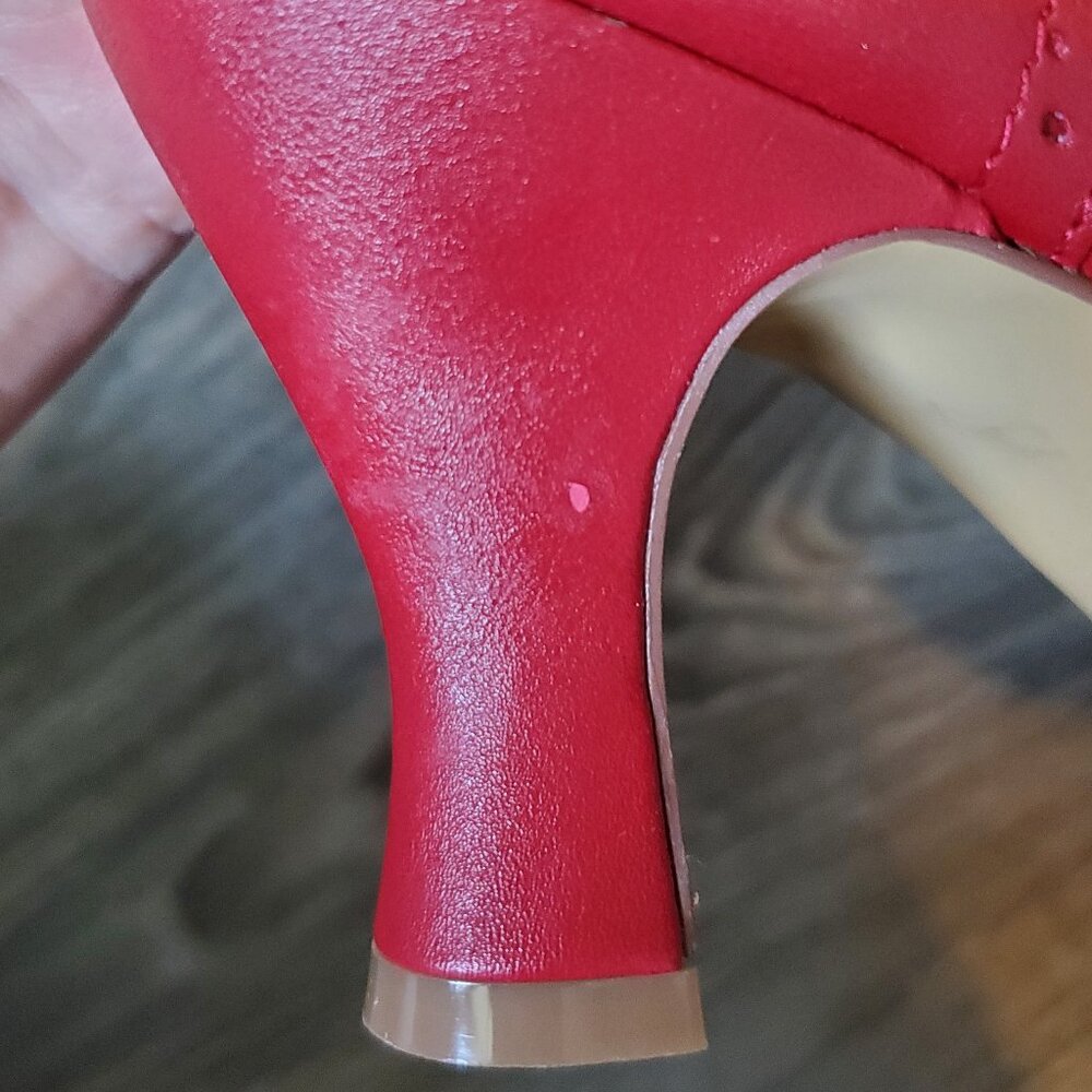 Valentine's Day Red Cross-Strap Heels (FLAPPER-35) from Pinup Couture by Pleaser - Picture 11 of 14